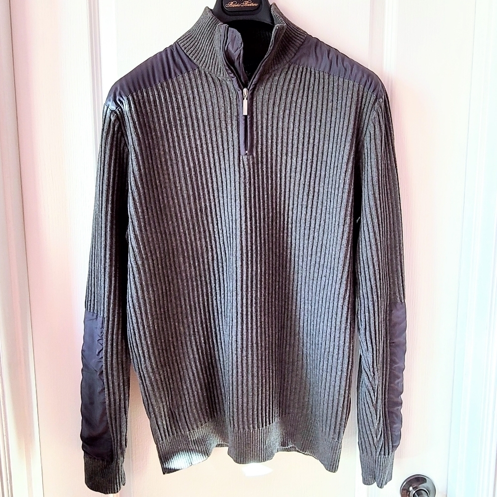 Report Collection Quarter Zip Sweater Gray Large